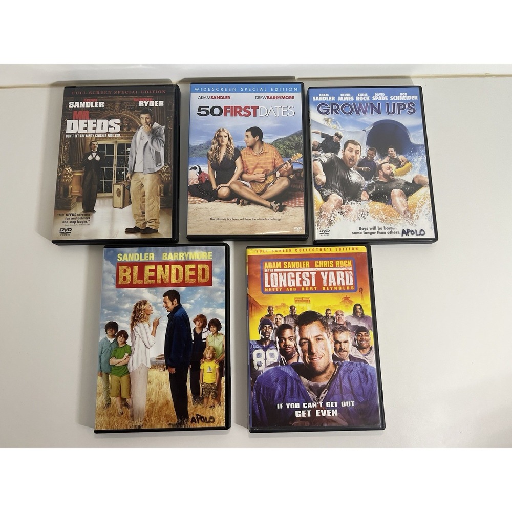 Adam Sandler Movie Lot 5 Dvds Grown Ups Mr Deeds Longest Yard Blended 50 First..